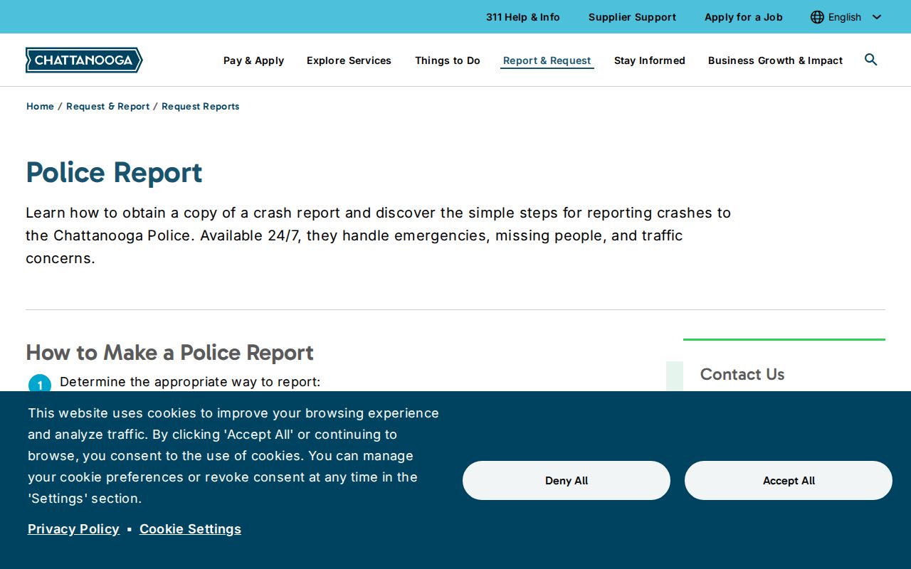 Chattanooga police report request and record-copy instructions