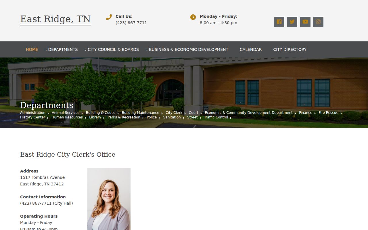 East Ridge city clerk public records page