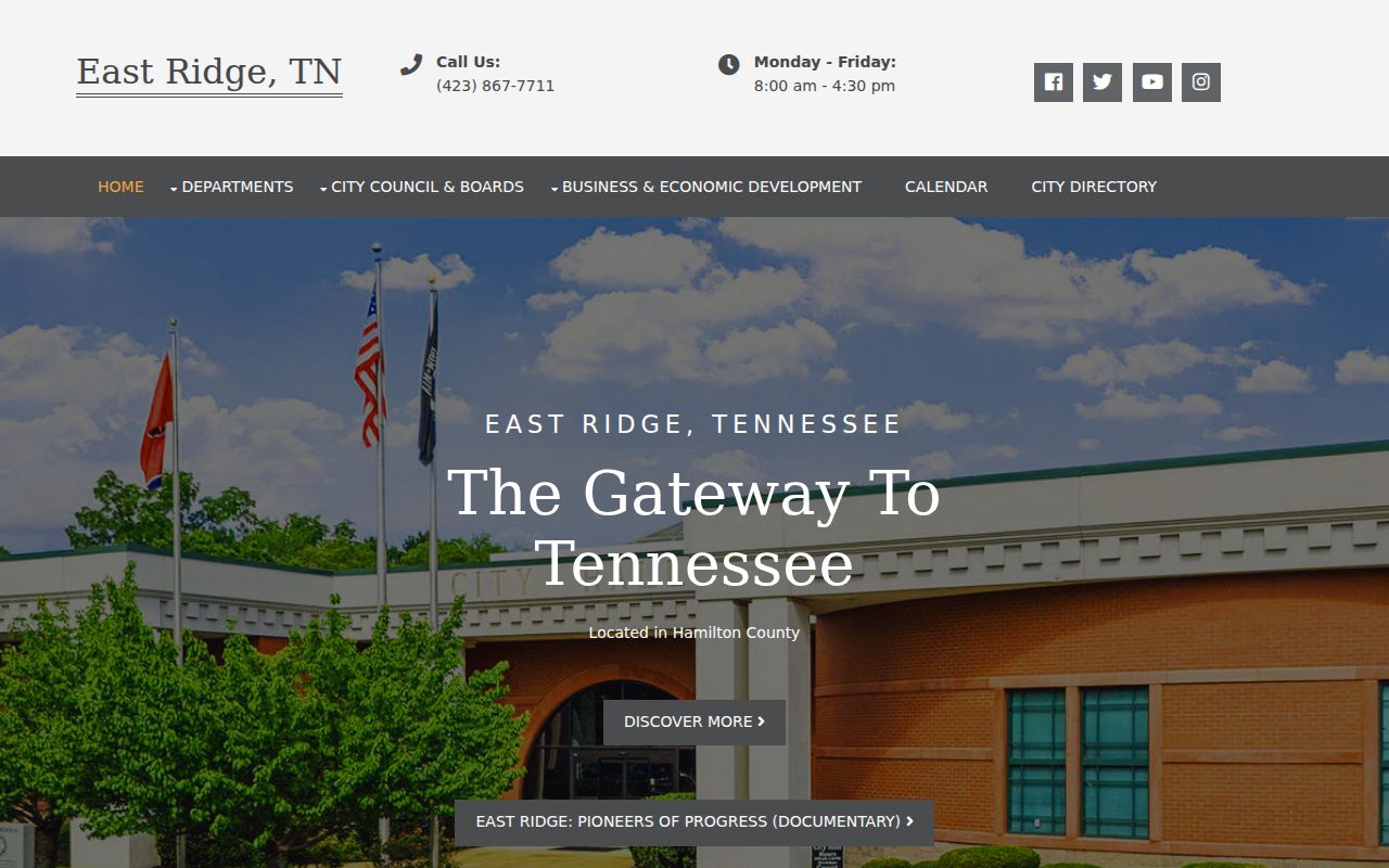Official East Ridge city website entry point