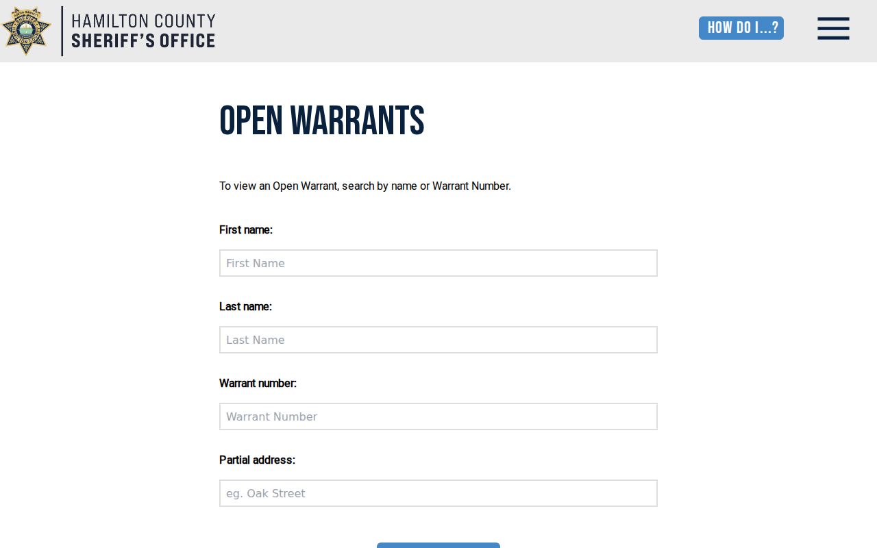 Hamilton County criminal warrant search controls