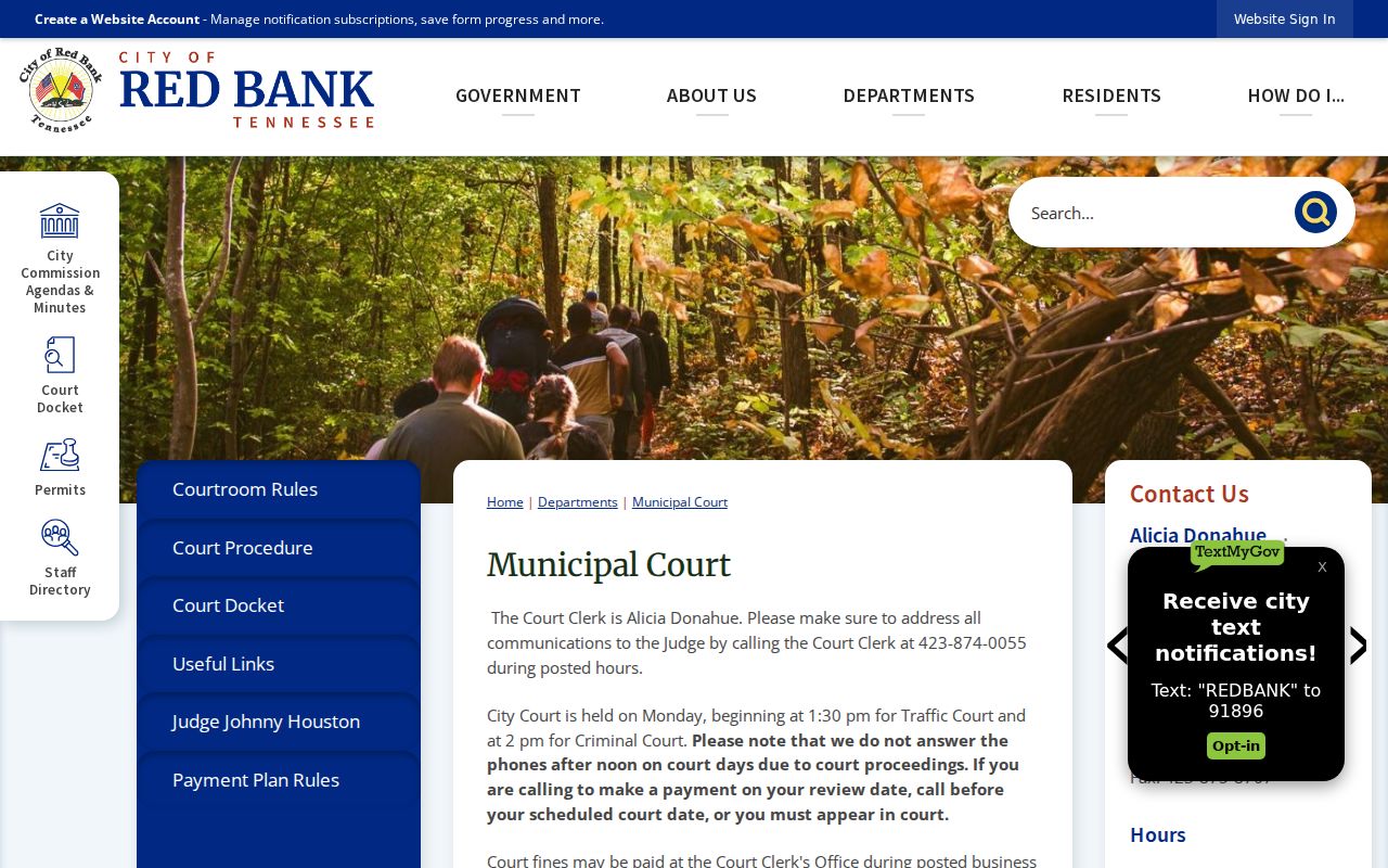 Official Red Bank Municipal Court page