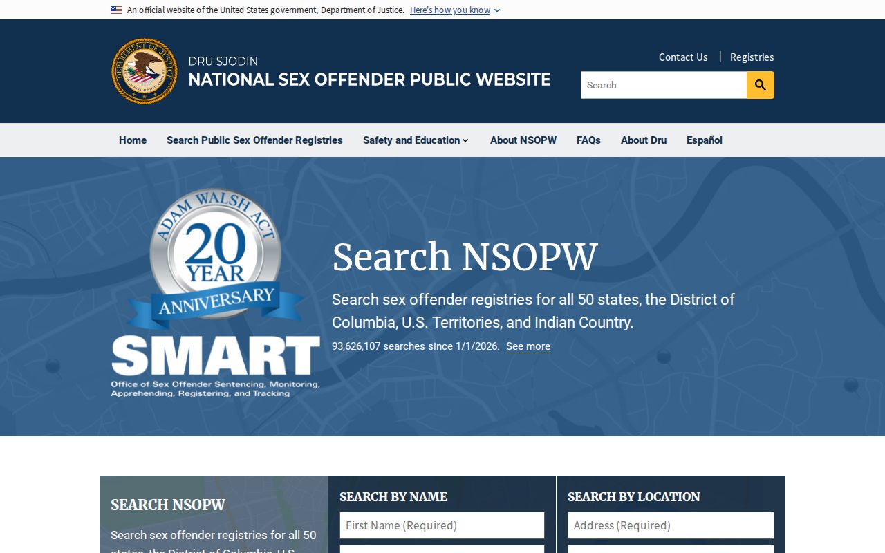 National search layer for a Hamilton County sex offender lookup